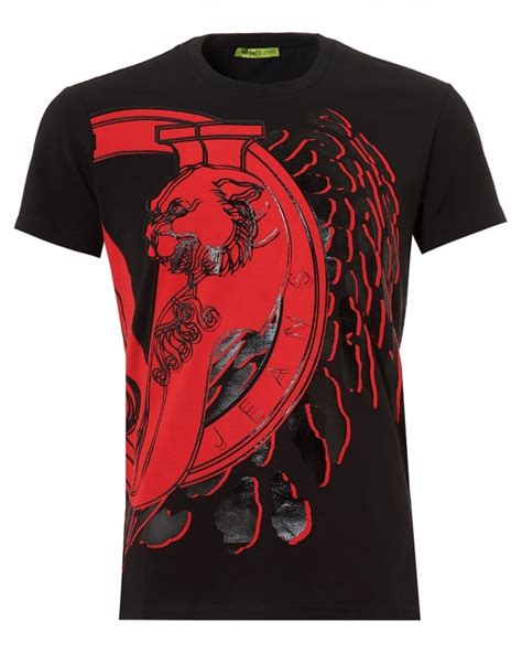 red and black versace shirt